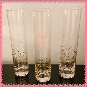 Brand New* Set of 3 Flute Confetti Flute Glasses